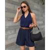 image:imageG4Free ShiftReady Shorts for Women Dressy Casual 7  High Waisted Wide Leg Pleated Shorts with PocketsDark Navy Pinstripe