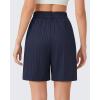 image:imageG4Free ShiftReady Shorts for Women Dressy Casual 7  High Waisted Wide Leg Pleated Shorts with PocketsDark Navy Pinstripe