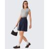 image:imageG4Free ShiftReady Shorts for Women Dressy Casual 7  High Waisted Wide Leg Pleated Shorts with PocketsDark Navy Pinstripe