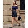 image:imageG4Free ShiftReady Shorts for Women Dressy Casual 7  High Waisted Wide Leg Pleated Shorts with PocketsDark Navy Pinstripe