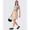 image:imageG4Free ShiftReady Shorts for Women Dressy Casual 7  High Waisted Wide Leg Pleated Shorts with PocketsLight Khaki