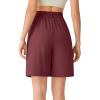 image:imageG4Free ShiftReady Shorts for Women Dressy Casual 7  High Waisted Wide Leg Pleated Shorts with PocketsWine