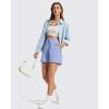 image:imageG4Free Workout Shorts Women 4 High Waisted Lightweight Shorts with Pockets for Hiking Running Casual OutdoorCornflower Blue