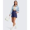 image:imageG4Free Workout Shorts Women 4 High Waisted Lightweight Shorts with Pockets for Hiking Running Casual OutdoorDark Navy