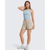 image:imageG4Free Workout Shorts Women 4 High Waisted Lightweight Shorts with Pockets for Hiking Running Casual OutdoorWarm Ash Gray