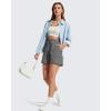 image:imageG4Free Workout Shorts Women 4 High Waisted Lightweight Shorts with Pockets for Hiking Running Casual OutdoorWood Gray