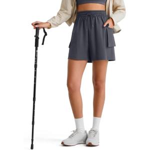 image:imageG4Free Cargo Shorts Women 4 Lightweight Drawstring Waist Water Resistant Outdoor Hiking Shorts with PocketsDark Gray