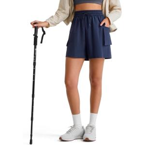 image:imageG4Free Cargo Shorts Women 4 Lightweight Drawstring Waist Water Resistant Outdoor Hiking Shorts with PocketsDark Navy