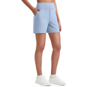 image:imageG4Free EverGoing Womens Wide Leg Shorts High Waisted 4  5Casual Comfy Shorts with Pockets for Yoga Workout LoungeLight Denim