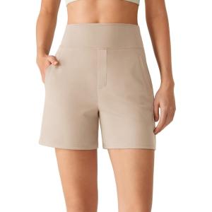 image:imageG4Free EverGoing Womens Wide Leg Shorts High Waisted 4  5Casual Comfy Shorts with Pockets for Yoga Workout LoungeLight Khaki