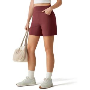 image:imageG4Free EverGoing Womens Wide Leg Shorts High Waisted 4  5Casual Comfy Shorts with Pockets for Yoga Workout LoungeWine