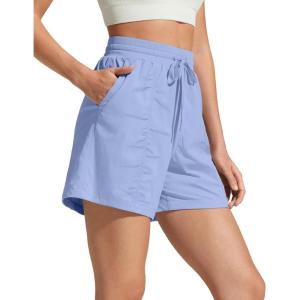 image:imageG4Free Workout Shorts Women 4 High Waisted Lightweight Shorts with Pockets for Hiking Running Casual OutdoorCornflower Blue