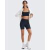 image:imageG4Free BareFeel Adjustable Spaghetti Straps Sports Bras Women  Scoop Neck Casual Yoga Crop Top Non PaddedDark Navy
