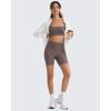 image:imageG4Free BareFeel Adjustable Spaghetti Straps Sports Bras Women  Scoop Neck Casual Yoga Crop Top Non PaddedTaupe