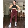 image:imageG4Free BareFeel Maternity Leggings with Pockets Over The Belly Stretchy Workout Yoga Pregnancy PantsDark Burgundy