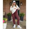 image:imageG4Free BareFeel Maternity Leggings with Pockets Over The Belly Stretchy Workout Yoga Pregnancy PantsDark Burgundy