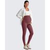 image:imageG4Free BareFeel Maternity Leggings with Pockets Over The Belly Stretchy Workout Yoga Pregnancy PantsDark Burgundy