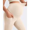 image:imageG4Free BareFeel Maternity Leggings with Pockets Over The Belly Stretchy Workout Yoga Pregnancy PantsLight Khaki