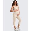 image:imageG4Free BareFeel Maternity Leggings with Pockets Over The Belly Stretchy Workout Yoga Pregnancy PantsLight Khaki