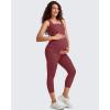 image:imageG4Free BareFeel Maternity Leggings with Pockets Over The Belly Stretchy Workout Yoga Pregnancy PantsRed