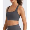 image:imageG4Free BareFeel Square Neck Sports Bra Padded for Women  Strappy Y Back Crop Tank Tops Workout CamisoleDark Gray
