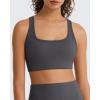 image:imageG4Free BareFeel Square Neck Sports Bra Padded for Women  Strappy Y Back Crop Tank Tops Workout CamisoleDark Gray
