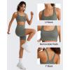 image:imageG4Free BareFeel Square Neck Sports Bra Padded for Women  Strappy Y Back Crop Tank Tops Workout CamisoleGray Sage