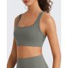 image:imageG4Free BareFeel Square Neck Sports Bra Padded for Women  Strappy Y Back Crop Tank Tops Workout CamisoleGray Sage