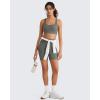 image:imageG4Free BareFeel Square Neck Sports Bra Padded for Women  Strappy Y Back Crop Tank Tops Workout CamisoleGray Sage