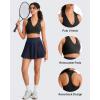 image:imageG4Free BareFeel V Neck Sports Bra for Women  Padded Collared Racerback Tennis Workout Tank TopsBlack