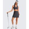 image:imageG4Free BareFeel V Neck Sports Bra for Women  Padded Collared Racerback Tennis Workout Tank TopsDark Gray