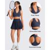 image:imageG4Free BareFeel V Neck Sports Bra for Women  Padded Collared Racerback Tennis Workout Tank TopsDark Navy