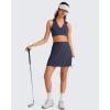 image:imageG4Free BareFeel V Neck Sports Bra for Women  Padded Collared Racerback Tennis Workout Tank TopsDark Navy