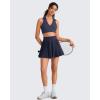 image:imageG4Free BareFeel V Neck Sports Bra for Women  Padded Collared Racerback Tennis Workout Tank TopsDark Navy