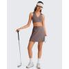 image:imageG4Free BareFeel V Neck Sports Bra for Women  Padded Collared Racerback Tennis Workout Tank TopsTaupe