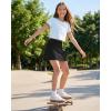 image:imageG4Free Barefeel Tennis Skirts for Girls High Waisted Athletic Skort with Builtin Shorts and Pockets for Golf Running CasualBlack