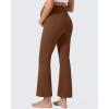 image:imageG4Free EverGoing Maternity Flare Leggings with Pockets Over The Belly Pregnancy Work Ankle Pants 252729Dark Coffee