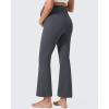 image:imageG4Free EverGoing Maternity Flare Leggings with Pockets Over The Belly Pregnancy Work Ankle Pants 252729Dark Gray