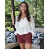 image:imageG4Free ShiftReady 3 Dress Shorts for Women High Waisted Trouser Shorts Tailored Trendy Casual Ladies Short with PocketsDark Burgundy