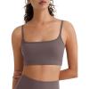 image:imageG4Free BareFeel Adjustable Spaghetti Straps Sports Bras Women  Scoop Neck Casual Yoga Crop Top Non PaddedTaupe
