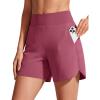 image:imageG4Free Chillwhisp Running Shorts for Women 4  High Waist Lightweight Casual Athletic Shorts Builtin Liner with PocketsDark Burgundy