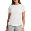 image:imageG4Free Soft Lyocell Quick Dry Workout Tops for Women  Running Yoga Athletic Gym Casual Short Sleeve TShirt BreathablePure White