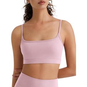 image:imageG4Free BareFeel Adjustable Spaghetti Straps Sports Bras Women  Scoop Neck Casual Yoga Crop Top Non PaddedBlush