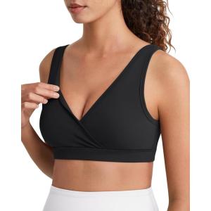 image:imageG4Free BareFeel Maternity Bra Wireless V Neck Nursing Bras for Breastfeeding U Back Pregnancy Sleep Bras YogaBlack