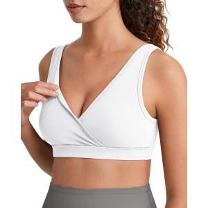 image:imageG4Free BareFeel Maternity Bra Wireless V Neck Nursing Bras for Breastfeeding U Back Pregnancy Sleep Bras YogaPure White