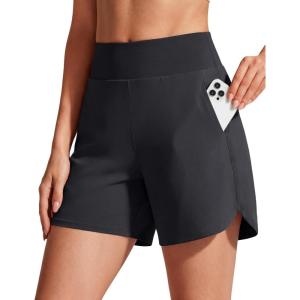 image:imageG4Free Chillwhisp Running Shorts for Women 4  High Waist Lightweight Casual Athletic Shorts Builtin Liner with PocketsBlack