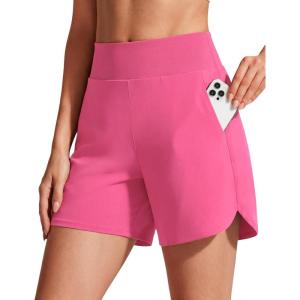 image:imageG4Free Chillwhisp Running Shorts for Women 4  High Waist Lightweight Casual Athletic Shorts Builtin Liner with PocketsRosy Pink