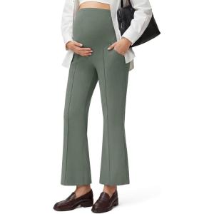 image:imageG4Free EverGoing Maternity Flare Leggings with Pockets Over The Belly Pregnancy Work Ankle Pants 252729Gray Sage