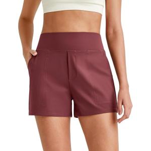 image:imageG4Free ShiftReady 3 Dress Shorts for Women High Waisted Trouser Shorts Tailored Trendy Casual Ladies Short with PocketsDark Burgundy