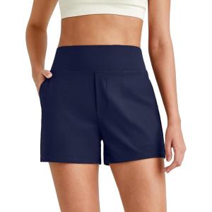 image:imageG4Free ShiftReady 3 Dress Shorts for Women High Waisted Trouser Shorts Tailored Trendy Casual Ladies Short with PocketsDark Navy